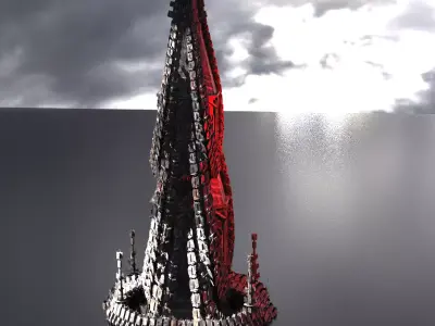 Horror Dark SpineTowers Town Kitbash 2 3D model