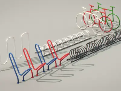 Bike Racks collection set 3D model
