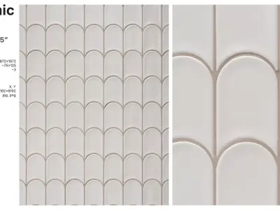 Elongated Crescent Tile in Straight Layout Texture