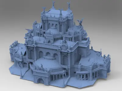 Cyberpunk Victorian towers Kit bash  3D model