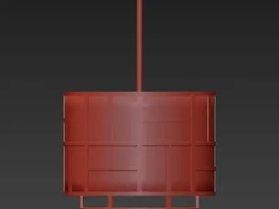 Gold Todd 6 Light Drum Chandelier 3D model
