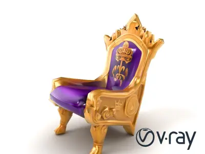 Farquaad Mini Throne Gold-Plated model pack Low-poly 3D model