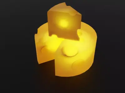 Cheese block indirect lighting 3D model