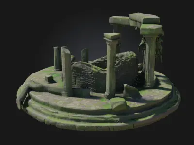 Ancient Ruins Circle  Echoes of a Lost Civilization 3D model