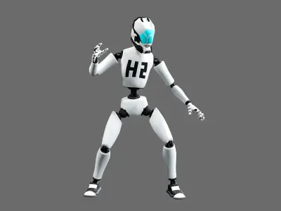 10 unique robots Low-poly 3D model