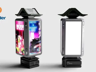 Sci-fi Billboard Sign v2 Low-poly 3D model