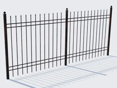 Old Rusty Fence Low-poly 3D model