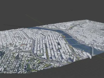 Portland Oregon Topographical Map 3D model