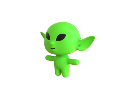 Low-Poly Cartoon Alien 03 Animated  Low-poly 3D model