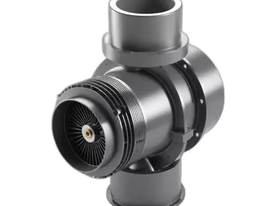 Industrial Ventilation Fan System Low-poly 3D model