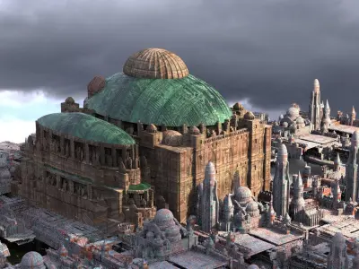 Naboo Star wars inspired City 1 Kit bash 3D model
