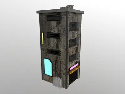Cyberpunk City - Building 39 Low-poly 3D model