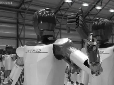  Kepler Humanoid Robot Silver Rigged for Maya 