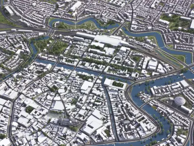 Haarlem - 3D City Model Low-poly 3D model