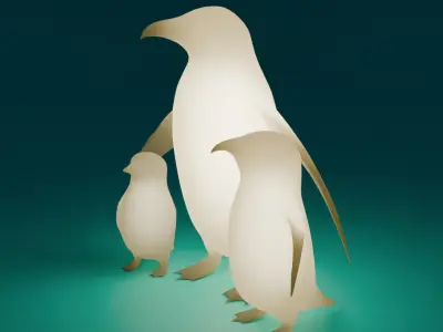Penguin Family Indirect Lighting 3D model