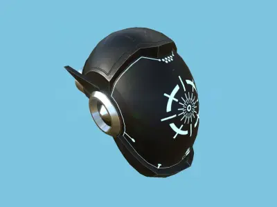 SciFi Helmet 06 - Black Steel - Character Design Fashion Low-poly 3D model