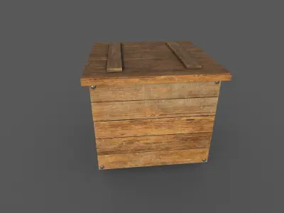 Wooden Box Low-poly 3D model Low-poly 3D model