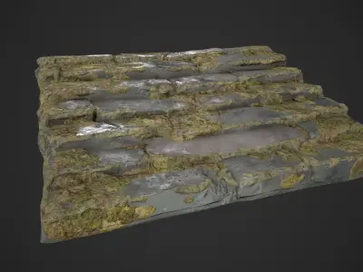 Ruined Stairs Low-poly 3D model