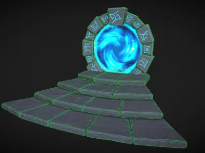 Stylized Magic portal Low-poly 3D model