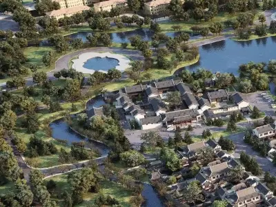 Lakeside Resort Masterplan 3D model