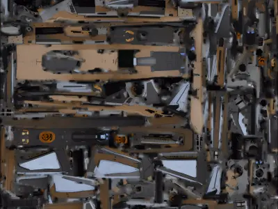 Heavy Lift Industrial Drone 3D Model SciFi Cargo Unit Low-poly 3D model