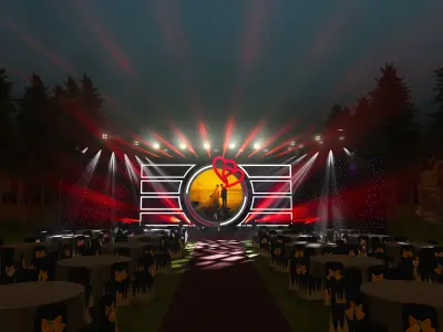 Concert stage design 3D model Texture