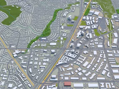 Richardson Texas USA 25km Low-poly 3D model