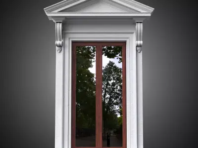 Classical window with pointed pediment 3D model