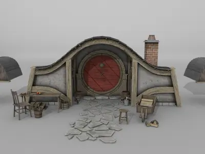 Halfling Home 3 Low-poly 3D model