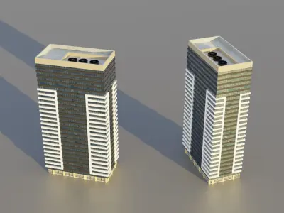 Low Poly Buildings Pack Vol-1 - Game Ready - PBR Low-poly 3D model