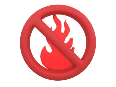 No Fire Icon V1 002 Low-poly 3D model