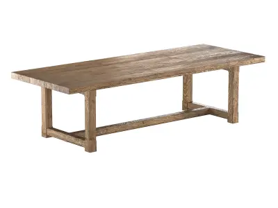 CAYDEN CAMPAIGN RECTANGULAR EXTENSION DINING TABLE 3D model