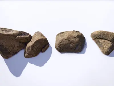 Rock stone boulder Scans - 3D PBR Low Poly Pack Low-poly 3D model