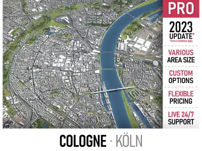 Cologne - Koln Low-poly 3D model