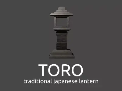 TORO - traditional japanese lantern Free low-poly 3D model