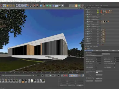 Blue Sky Exterior HDRI  Corona Cinema4D scene 3D model