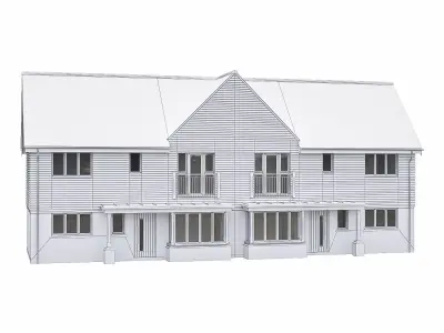 Neighborhood Houses P01 Low-poly 3D model
