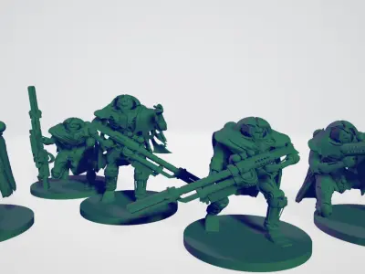 Space robot sniper Squad 3D print model