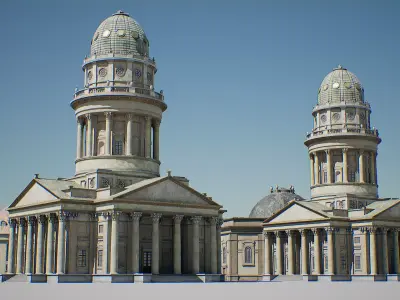 Gendarmenmarkt Berlin  French Cathedral Low-poly 3D model