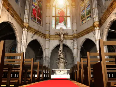 church interior set model 3D model