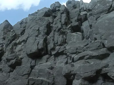 High poly Black Modular Rock 230702 3D model