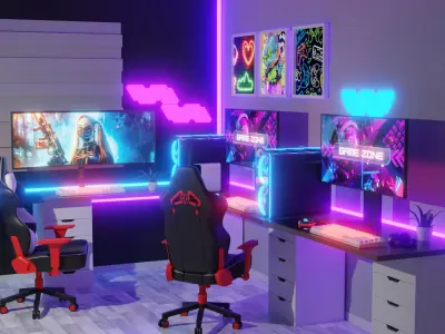 3d gaming room 3D model