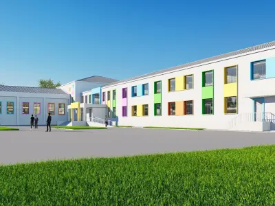 school Low-poly 3D model