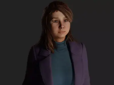 Graceful Stroll Young woman in everyday life 3D model