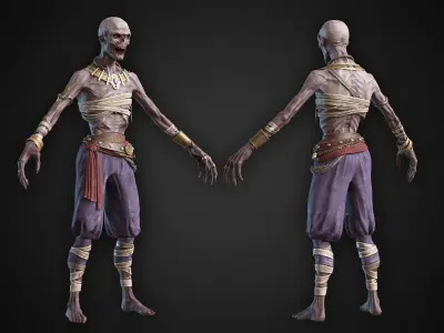 Arabian Ghoul Low-poly 3D model
