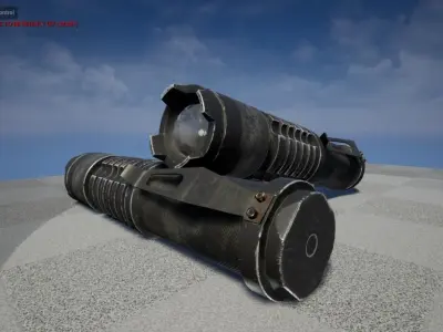 LED Flashlight Low-poly 3D model