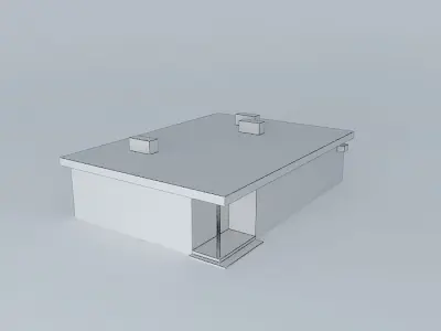 Old Grocery Store From 50ies Low-poly 3D model