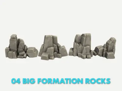 30 Stylized Block Rock - 3D Game Asset - 231030 Low-poly 3D model