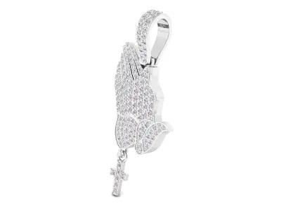 praying hands pendant 3D print model