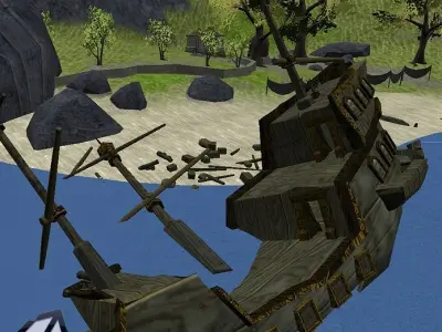 Island Sarrasa Game Level Low-poly 3D model